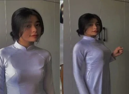 Mông tròn áo dài phê không chịu nổi